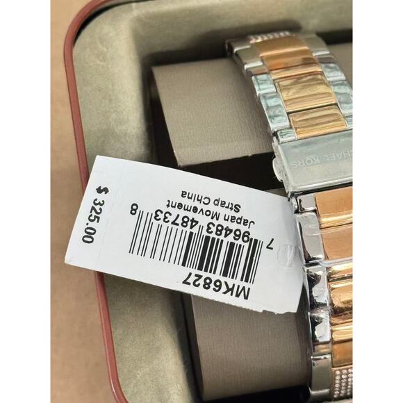 Michael Kors MK6827 Tibby White Chronograph Glitz Dial Two Tone Rose - Picture 4 of 5